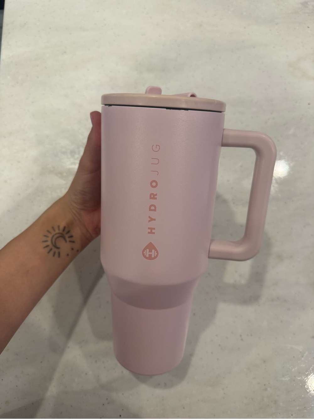 HydroJug Tall Travel Mug in Light Pink
